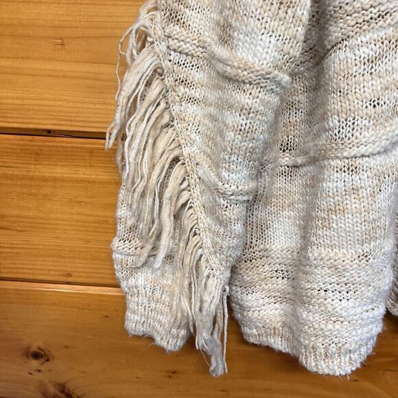 Jessica Simpson Fringe Cardigan 4X Boho Western Beige Button Down - Picture 2 of 5